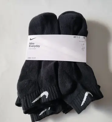 Nike Dri Fit 6-pack Low Cut Socks Everyday 6pk Sport Socks Size L Black • $24.89