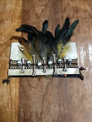 HEADPIECE - Witch Doctor - Voodoo - Bones Feathers - Costume Accessory - Adult • $20