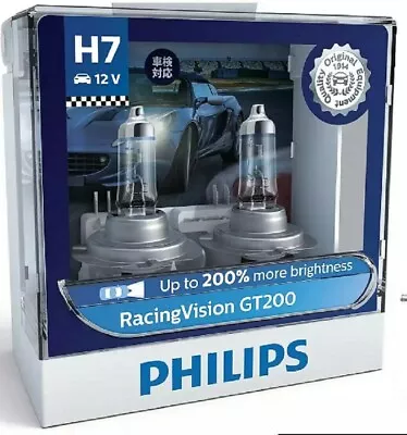 Philips H7 Racing Vision GT200 Light Globes 12v 55w 200% Brighter Halogen • $77.99