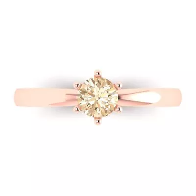 0.50 Ct Round Morganite Designer Statement Bridal Classic Ring 14k Pink Gold • $244.14