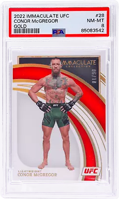 2022 Immaculate Collection #28 Conor Mcgregor UFC Gold /10 PSA 8 • $574