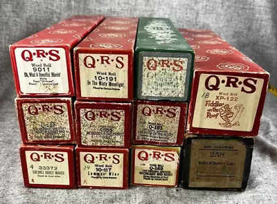 Vintage Player Piano Roll Lot Of 11 - QRS + • $34.79