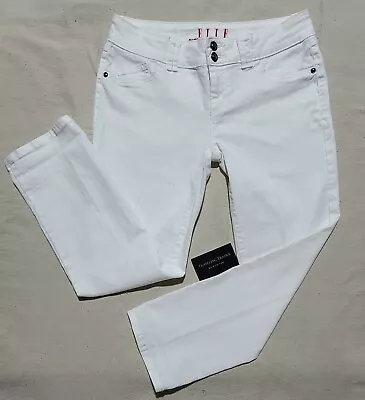 Elle Women’s Jeans Size 8/ 32x29 White Denim Leg O/6.5/ Rise 8.5 • $14.99