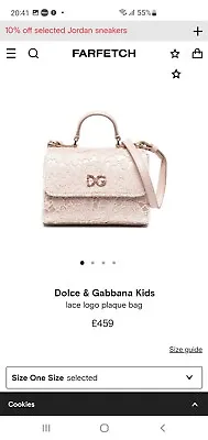 £350 • Buy Dolce And Gabbana Kids Lace Logo Plaque Pink Bag