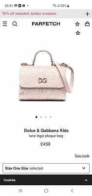 £350 • Buy Dolce And Gabbana Kids Lace Logo Plaque Pink Bag