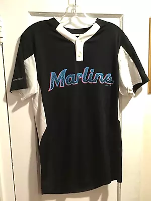 Miami Marlins Jersey Black Pullover MLB Baseball Cool Base Shirt Mens Small EUC • $19.99