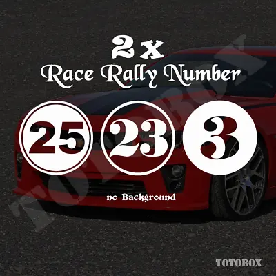 Race Rally Number Custom Circle Decal Car Racing Number Decals Size 10 Inch • $16.50
