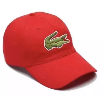 NWT Lacoste Oversized Crocodile Cotton Cap RK4711 51 240 Red • $25