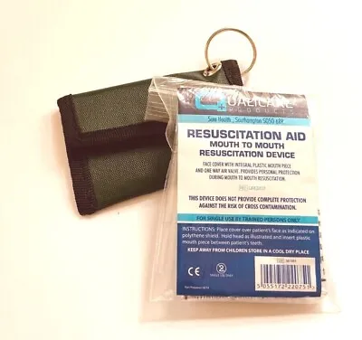 £2.99 • Buy Nylon CPR Resuscitation Keyring Pouch With One-Way Valve Face Shield 