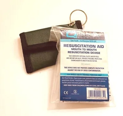 Nylon CPR Resuscitation Keyring Pouch With One-Way Valve Face Shield  • £2.99