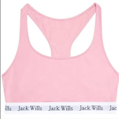 £5.99 • Buy Jack Wills Dibsdale Heritage Crop Bralette Brand New Size 6 Uk Pink
