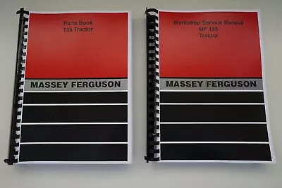  MF135  Parts Book & Workshop Manual Book  Massey Ferguson  ( 2 Books )  • £49.50