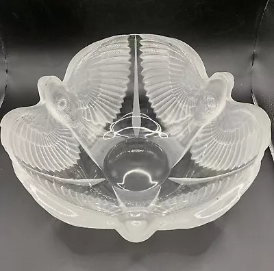 Art Deco Crystal Early Rene Lalique Frosted Dove Bowl • £168.90