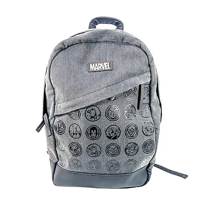 Disney Marvel Backpack Grey Black Superhero 19” X 12”x 6” • $17.29
