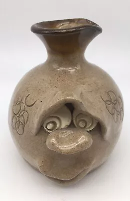 Vintage Studio Art Pottery Mini Face Vase Glazed 3.75” Tall • $22.95