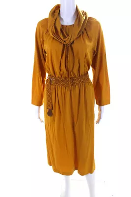 Missoni Womens 100% Wool Hooded Long Sleeved Midi Blouson Dress Orange Size S • $85.41