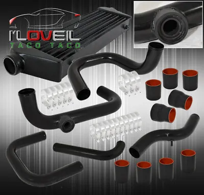 For 92-95 Civic Fmic Intercooler + Turbo Piping Kit + Black Coupler Tbolt Clamps • $184.99