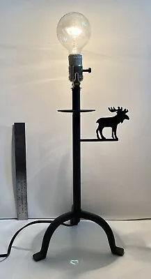 *RARE & COLLECTIBLE* 3D Moose Iron Metal Table Lamp Decor Lighting Rustic • $125