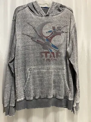 Star Wars X-Wing Distressed Gray Lightweight Hoodie Sweatshirt Mens See Desc • $18.88