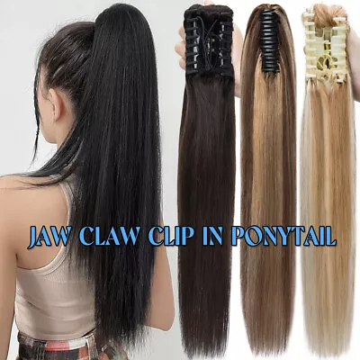 REAL Claw Jaw Clip In WRAP ON 100% Remy Pony Tail Human Hair Extensions Ponytail • $45.42