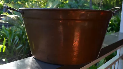 Extra Large Vintage Copper Pot Copper Handles + Tin Lining • $18
