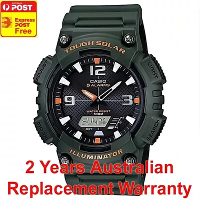 Casio Tough Solar Sports Men Watch Aq-s810w Green Aq-s810w-3av 2-years Warranty • $104.99