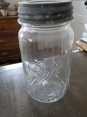 Vintage BALL Special Wide Mouth Mason Quart Jar Ball Lid Clear • $12