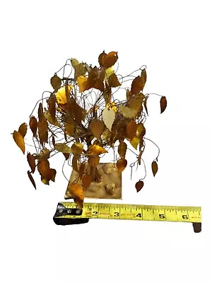 Vintage Gold Leaf  Metal Wire Sculpture Dream Tree- MCM-Mid Century Modern Decor • $25.99