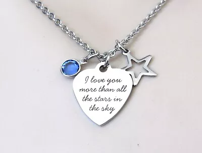 I Love You More Than All The Stars In The Sky Necklace Daughter Jewelry Gift • $24