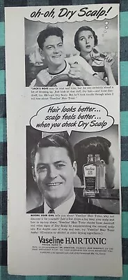 VINTAGE VASELINE HAIR TONIC AD  - SATURDAY EVENING POST 1950's • $8.99