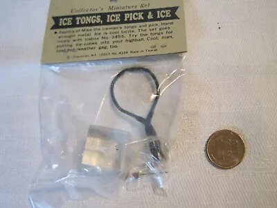 Vintage Shackman Miniature Dollhouse Ice Tongs Ice Pick & Ice Block 1:12 Scale • $15