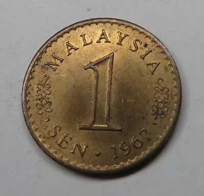 Malaysia Sen 1967 Bronze KM#1 UNC • $1.25