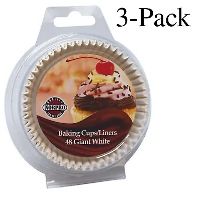Norpro 48-Count Giant White Baking Cups 3 ¾ Inches (3-Pack) • $13.30