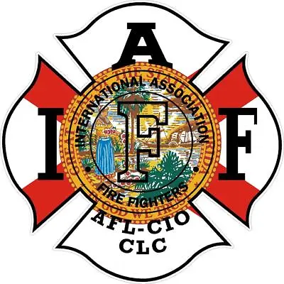 IAFF FL Flag Maltese Cross Reflective Decal Sticker Fire Rescue Paramedic EMT • $5.25