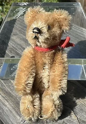 Vintage Schuco Jointed Miniature Mohair Teddy Bear Germany 3.5 Inches • $26.97