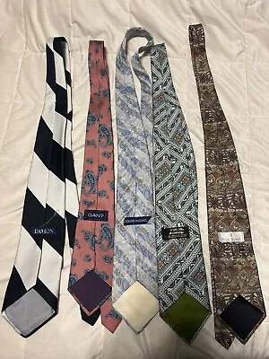 Mens Dress Ties Lot Of 5 Gant Bill Bass Wemlon Courchevel Damon Silk Vintage • $11.99