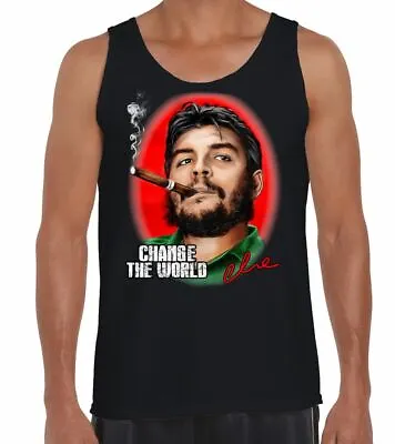 Che Guevara Change The World Men's Vest Tank Top - Political Cuba • £12.95