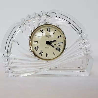 Mikasa Clock Solid Clear Crystal Table Mantle Desk Clock Quartz Movement Germany • $22.99