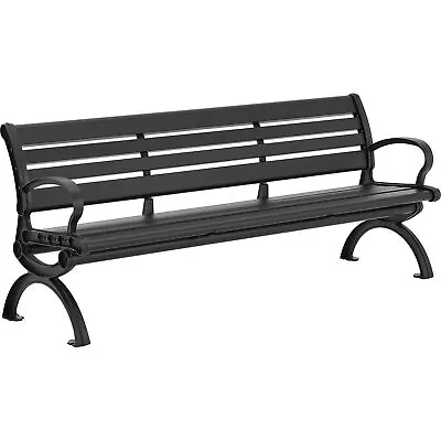 Global Industrial 6' Aluminum Park Bench With Backrest Black • $925.54