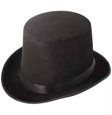 Black Felt Top Hat Magician Fancy Dress Dance Victorian Costume Accessory • £6.95