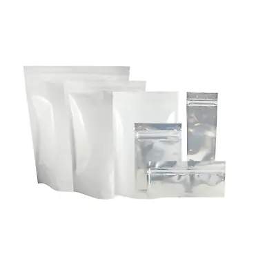 Barrier Bags Mylar Heat Seal Tear Notch Food Storage Packaging Pouch Clear White • $17.99