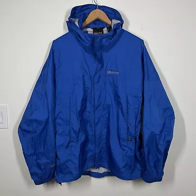 MARMOT Men's Precip Eco Jacket Size Large Blue R6491-3-CM Hiking Windbreaker  • $39.99