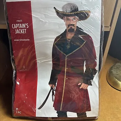 Pirate Red Jacket Captain Deluxe - Buccaneer - Hook - Costume Adult Size 44 New • $39.99