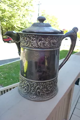 1868 #262 Meriden B Co Victorian Quad Silverplate Water Pitcher Enamel Lined • $39.99