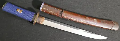 Antique Japanese Shobu-Zukuri Tanto 短刀 Short Sword 'Chestnut Menuki' Edo - Mumei • $217.50