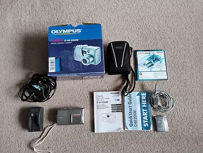 OLYMPUS SILVER CAMEDIA C-60 ZOOM DIGITAL CAMERA + M256MB XD Card & Remote VGC • £40