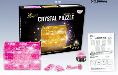 Creative 3D Crystal Treasure Box LED Light Puzzle 47 Pieces Building Blocks • £19.95