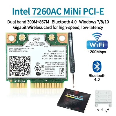 Intel 7260HMW Wireless-AC Network Card Dual Band 802.11abgn+ac 2x2 Bluetooth 4.0 • $12.79