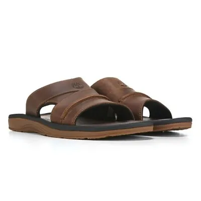 Timberland Mens Original Slide Leather Flats Sandals Shoes Sz 12 • $42.16