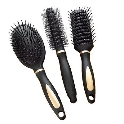 3 Pieces Professional Hair Brush Comb Massage Cushion Hairbrush For Women Men UK • £6.69